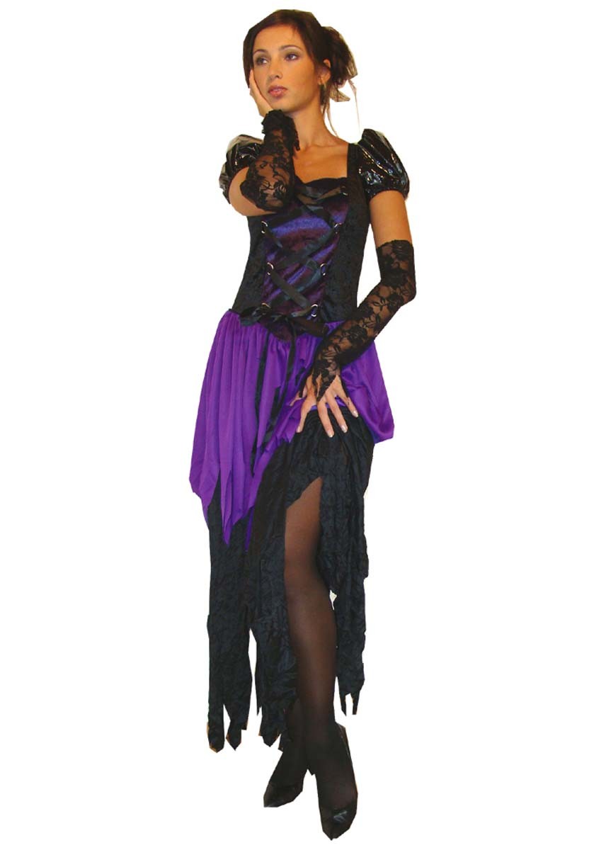 Halloween Kostüm Für Mädchen - Vampir Oder Hexe Mit Langarm-Kleid